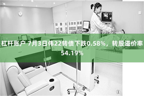 杠杆账户 7月3日伟22转债下跌0.58%，转股溢价率54.19%