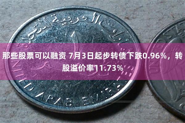 那些股票可以融资 7月3日起步转债下跌0.96%，转股溢价率11.73%