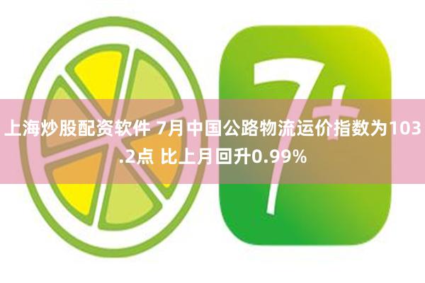 上海炒股配资软件 7月中国公路物流运价指数为103.2点 比上月回升0.99%