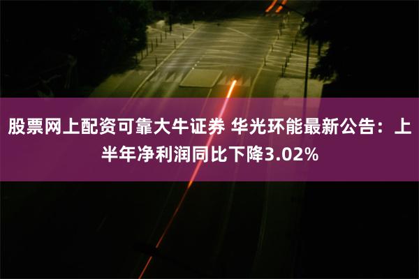 股票网上配资可靠大牛证券 华光环能最新公告：上半年净利润同比下降3.02%