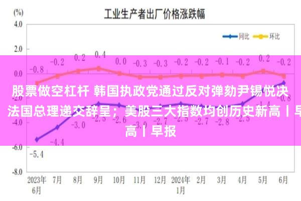 股票做空杠杆 韩国执政党通过反对弹劾尹锡悦决定；法国总理递交辞呈；美股三大指数均创历史新高丨早报